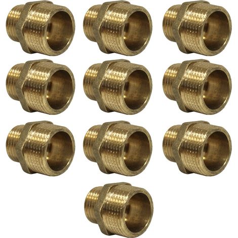Lot de 10 Mamelons Laiton Réduit mâle/mâle 3/4"-1/2" (20/27-15/21) - Arcanaute (1/5)