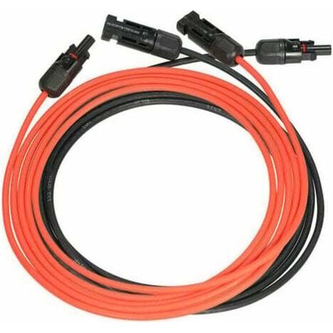 Solar-Photovoltaik-Verlängerungsleitung, Solarpanel-Verlängerungskabel mit MC4-Stecker, rotes + schwarzes Paar, 14 AWG, 3 Meter / 10 Fuß (1/3)