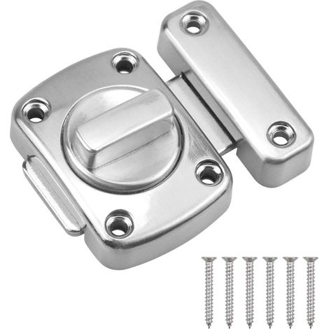 Loquet Porte Petit Serrures Verrouillage Porte de Sécurité Verrous en Alliage de Zinc Loquet pour Porte Salle de Bains Chambre Toilette avec 6 Vis (1/5)