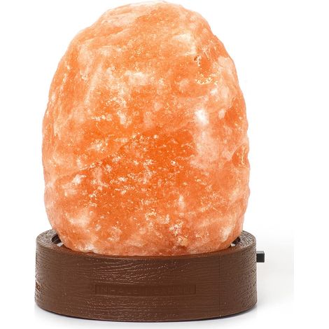 Legami - Lampada di Sale dell'Himalaya, Mini, Ø 7 cm, 300/400 g, Cromoterapia, Forma Naturale, Effetto Luminoso, Batterie non incluse, Handmade (1/4)