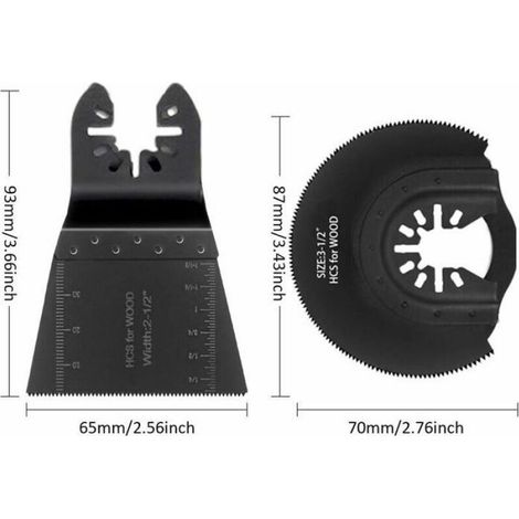 Lame De Scie Oscillante - Kit 21 Pièces - Libération Rapide - Pour Outil Multifonction - Noir (1/4)