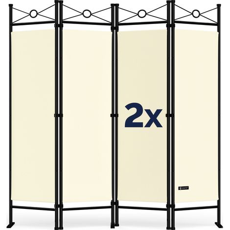 Casaria Biombo Divisor Lucca Separadores 180x163cm Set de 2 Paredes divisoras interior 4 paneles de Tela (1/5)