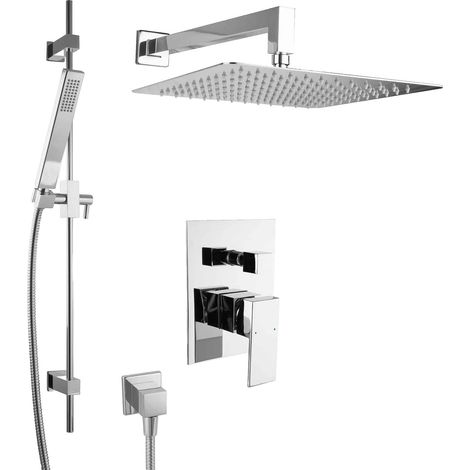 Système de douche encastré PaulGurkes avec douche pluie de 30 cm - Ensemble complet