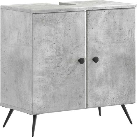 Mueble de lavabo para baño BREDA Gris Hormigón vidaXL (1/5)