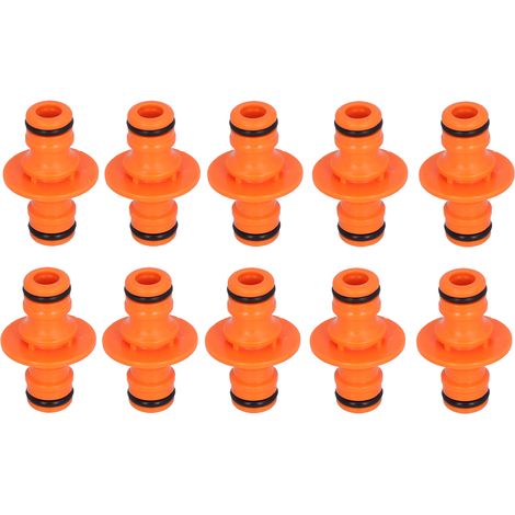 10Pcs Garden Hose Connector 2‑Way Nipple Joint Fitting for Garden Irrigation Watering