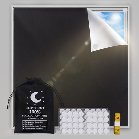 300x145cm Store Occultant sans Percage Isolant Thermique Opaque Protection de Vie Privée Amovible pour Chambre,Grenier,Fenêtre (1/5)