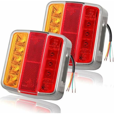Piece Trailer Lights 18LED E Mark Remorque Feu arrière avec réflecteur pour Camion Van (1/5)
