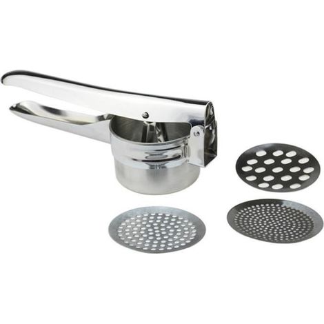 (comme indiqué)Ecrase Purée en Acier Inoxydable, Presse Légumes avec 3 disques interchangeables, Broyeur pour Pommes de Terre Grande Capacité (1/4)