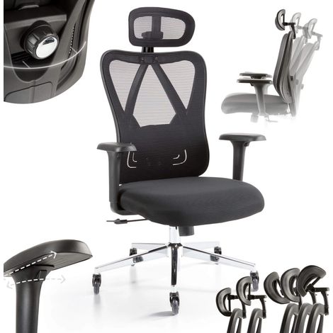 AREBOS Sedia da ufficio ergonomica sedia da scrivania con poggiatesta regolabile (1/5)
