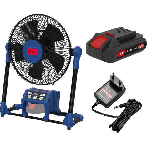 Güde Ventilator V 18-201-05 Akku- oder 230 V Netzbetrieb mit 2,0Ah Akku und Netzteil Timerfunktion (1/5)