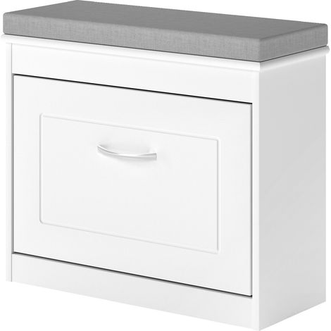 Levede Slim Shoe Cabinet Bench White Shoe Storage Unit Hallway Rack Organiser