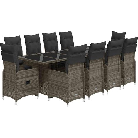 Maison Exclusive - Set de mesa y sillas de jardín 11 pzas y cojin (1/5)