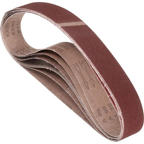 6Pcs Bandes Abrasives 50mm x 915mm 80 Grits Papier Abrasif En Oxyde D'Aluminium Pour Ponceuse À Bande Meulage Métal Travail Du Bois Enlèvement De Rouille (1/5)