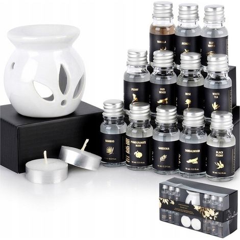 Céramique à aromathérapie, avec 15 parfums et 2 bougies chauffe-plat. (1/5)