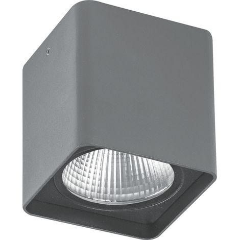 KUBA Downlight a Plafone Quadrato Grigio 20W LED 3000K IP65 - Plafoniera da Esterno in Alluminio ad Alta Resistenza - Rossini Illuminazione