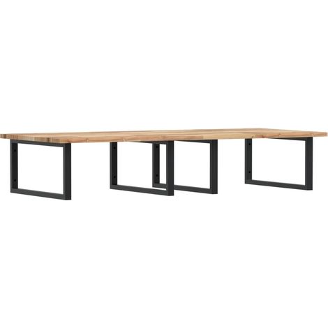 Étagères de rangement,Étagère de vasque murale acier et bois massif d'acacia CFW73161 (1/5)