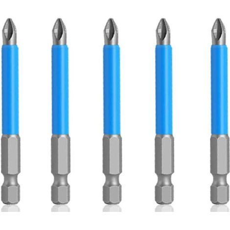 Embouts De Tournevis PH2 - 65 Mm - Tige Hexagonale 6 35 Mm - Antidérapants Magnétiques - Lot De 5 (1/4)