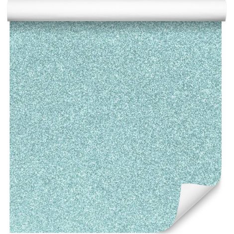 Papel pintado brillante verde celadón y turquesa para salón y dormitorio 50x1000 cm (1/5)