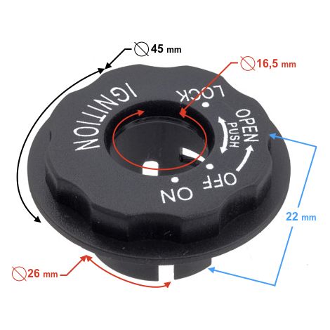 Carcasa de plástico del interruptor de encendido B-max (1/3)