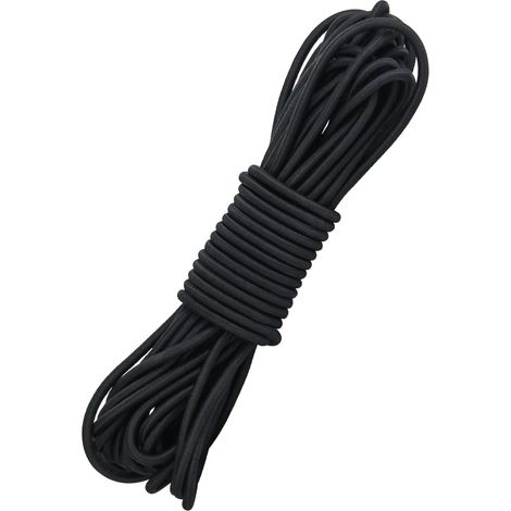 Cordon Elastique 4mm 12m Noir, Tendeur Elastique Sandow Elastique Sangle Elastique pour Bagages, Camping, Kayak, Lacets De Chaussures, Travaux Manuels, Projets De Bricolage (Noir, 4MM X 12M) (1/5)