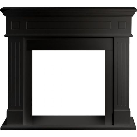 Marco para chimenea con revestimiento de madera negra Cambridge (ancho: 110 x profundidad: 36 x alto: 100 cm) (1/5)
