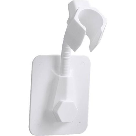 Support mural adhésif universel à 360° pour pommeau de douche, blanc (aucun perçage requis) (1/5)