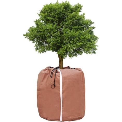Sac antigel pour plantes en pot 65 x 70 cm, protection hivernale, avec fermeture éclair et cordon de serrage (1/4)