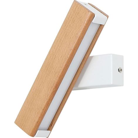 LED-Wandleuchte für den Innenbereich, 360° drehbare LED-Wandleuchte mit einfacher Massivholzbeleuchtung, moderne Wandleuchte für Schlafzimmer, 3000 K warmweißes Licht (1/5)