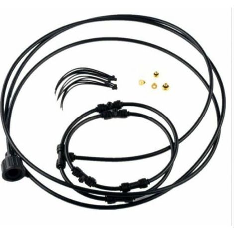 Kit de brumisation pour ventilateur extérieur, anneau de refroidissement et Humidification pour maison patio Restaurant, 16 pouces (1/4)