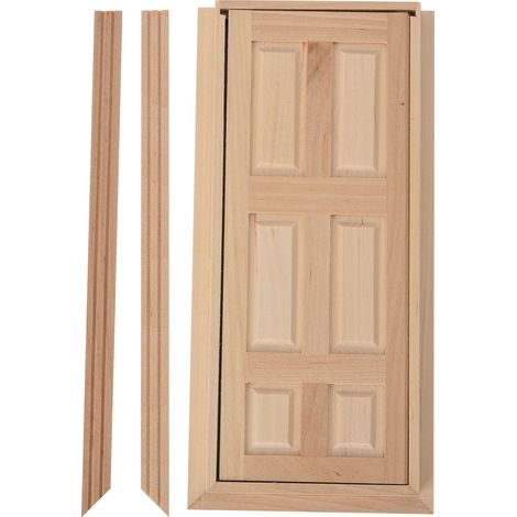 Porte miniature en bois 1:12 pour maison de poupée, accessoire de mobilier DIY (1/5)