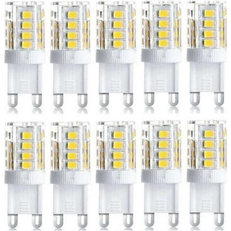 Lot de 10 spots LED, ampoules LED G9, lumière blanc chaud/blanc froid 5W, ampoules LED à économie d'énergie, peuvent remplacer les ampoules halogènes, AC 230V, non dimmable. (1/5)