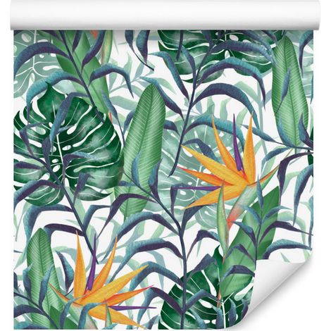 Papel pintado de hojas para salón y dormitorio, 50x1000 cm. (1/5)