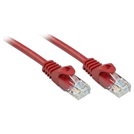 LINDY 48180 RJ45 Câble réseau, câble patch CAT 6 U/UTP 0.30 m rouge avec cliquet d'encastrement 1 pc (1/4)