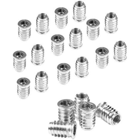 50 PCS Insert Fileté Bois Ecrou Hexagonal M8 x 20 mm Insert a Visser en Alliage de Zinc (1/4)