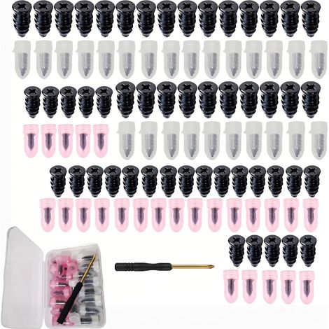 50 Pièces Kit de Réparation Pneu Voiture, 25S+25L Clous en Caoutchouc et Acier avec Tournevis, Kit de Secours Universel pour Voiture Moto Vélo Camion, Étanche et Durable, Compatible avec Pneu sous Vid (1/5)