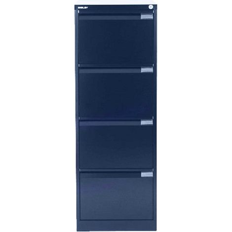 Bisley 4 Drawer Foolscap Filing Cabinet BS4G - Oxford Blue (1/3)