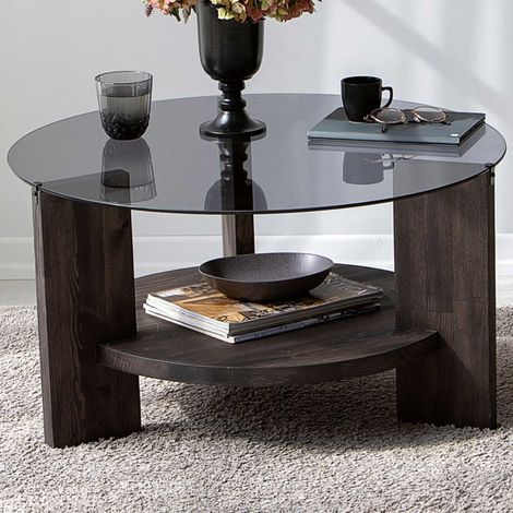 Table basse Locelso 100% Verre trempé Cadre en bois de pin (1/5)