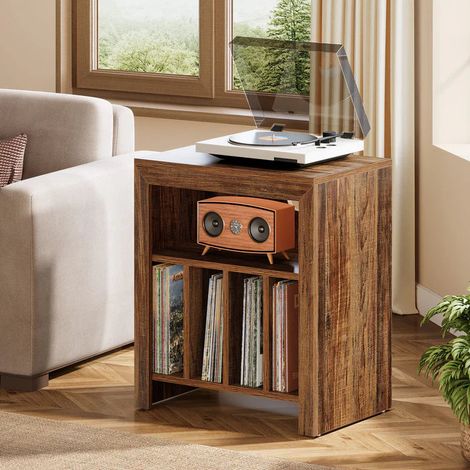 Tribesigns Support pour tourne-disque, Meuble de rangement pour disques vinyles (1/4)