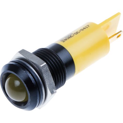 Voyant LED lumineux Jaune RS PRO, dia. 14mm, 24V c.c., IP67 ( Prix pour 1 )