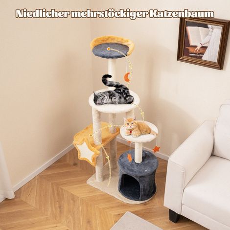 Tiragraffi per gatti con cuccia per gatti e sedile in peluche giocattoli giocattoli e piattaforme 60 x 41 x 128 cm 88304377 88304377 88304377 88304377 88304377 88304377 88304377 88304377 88304377 8830