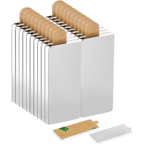 20 Pièces Aimant Autocollant Puissant 30x10x2mm,Aimant Plat aimantés par Paire, Aimants Adhésifs Aimant Neodyme,Rectangular Neodymium Bar Magnets pour Tableau Blanc, Réfrigérateur, Artisanat, Photos