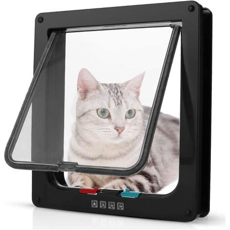 Chatière Chatière Chatière Moyenne Porte en Pvc Petite Chatière Chatière Chatière pour Portes en Bois Chat Accessoires pour Animaux de Compagnie Smart Chatière Chat Porte Porte Chien Chatière Noir,S (1/5)