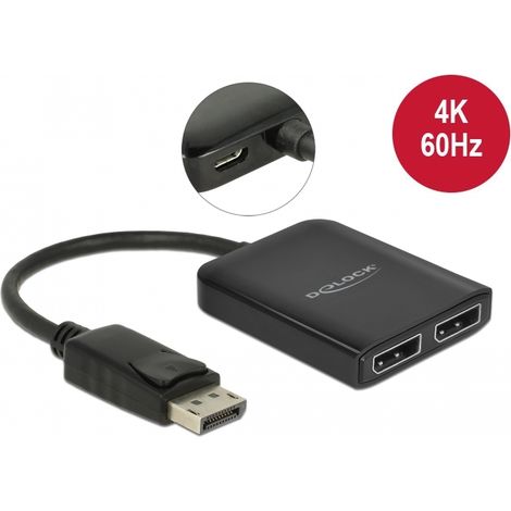 Delock Divisor DisplayPort 1.4 1 x DisplayPort a 2 x DisplayPort MST