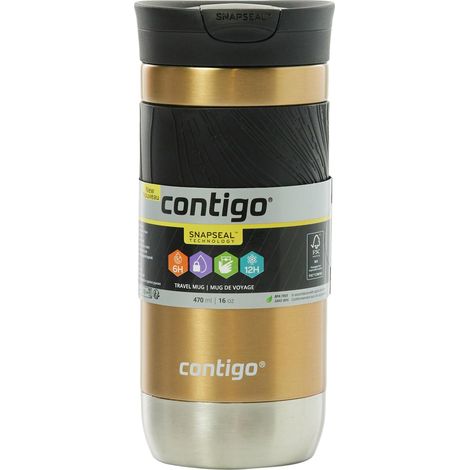 Contigo Byron 2.0 Thermal Mug, Stainless Steel Insulated Mug with Snapseal Lock, Coffee Mug to Go, 100% Leak Proof, Dishwasher Safe Lid, BPA Free, Keeps Drinks Warm for up to 6 Hours, 470 ml (1/3)