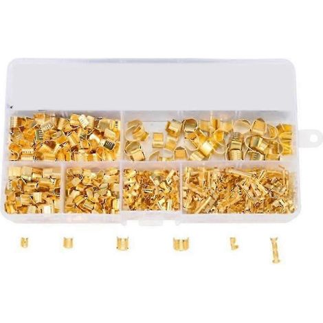 Kit de sertissage de 550 cosses annulaires en cuivre en forme de U - Connecteur de borne à sertir, boucle de sertissage, clip de câble (1/5)