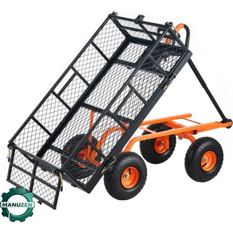 Manuzen - Chariot de Jardin Métal Robuste Benne Polyvalente 880 Lbs (1/5)