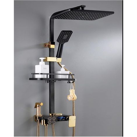 Ensemble de douche mitigeur thermostatique intelli Ensemble de douche numérique chaud et froid robinet salle de bain mitigeur thermostatique système de douche pluie montage mural SPA pluie robinet de (1/5)