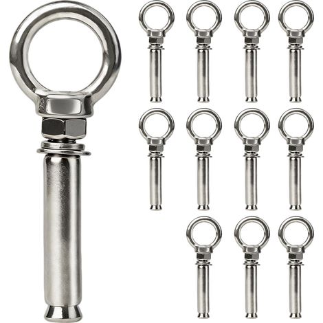 Vis à Œillet Expansion M10, Goujon Ancrage Expansion Inox 12 Pièces (1/5)