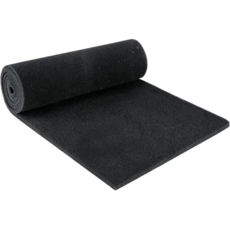 Rouleau de filtre purificateur d'air lavable et découpable en éponge en polyuréthane pour fenêtres, unités AC et systèmes CVC, réutilisable, noir, 40 x 100 x 0,8 cm (1 pièce)