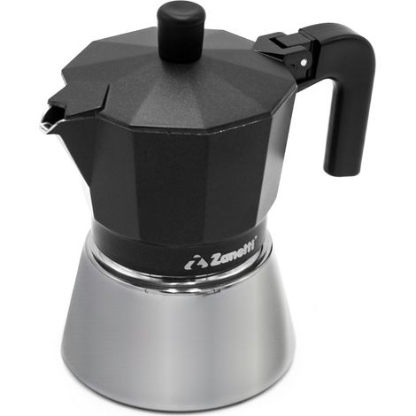 Moka Zanetti 6 Tazze Induzione Acciaio Inox Nero (1/5)